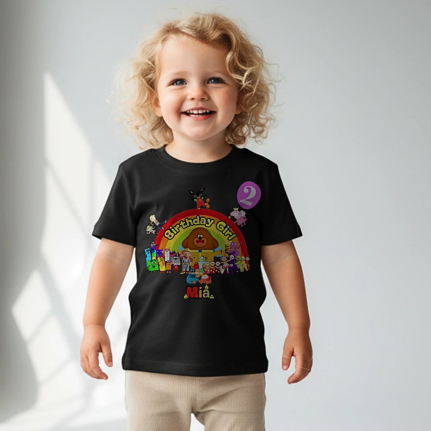 Personalised CBeebies Birthday T-Shirt for Girls – Custom Character Birthday Outfit
