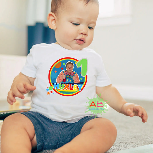 Birthday T-shirt: Personalised Mr Tumble Birthday Tee for Boys
