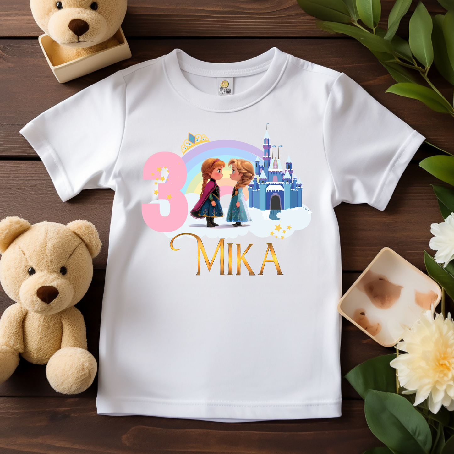 Frozen Birthday t-shirt, Elsa and Anna Birthday t-shirt, girls frozen custom tshirt, Elsa and Anna shirt with name, princess Elsa and Anna tee