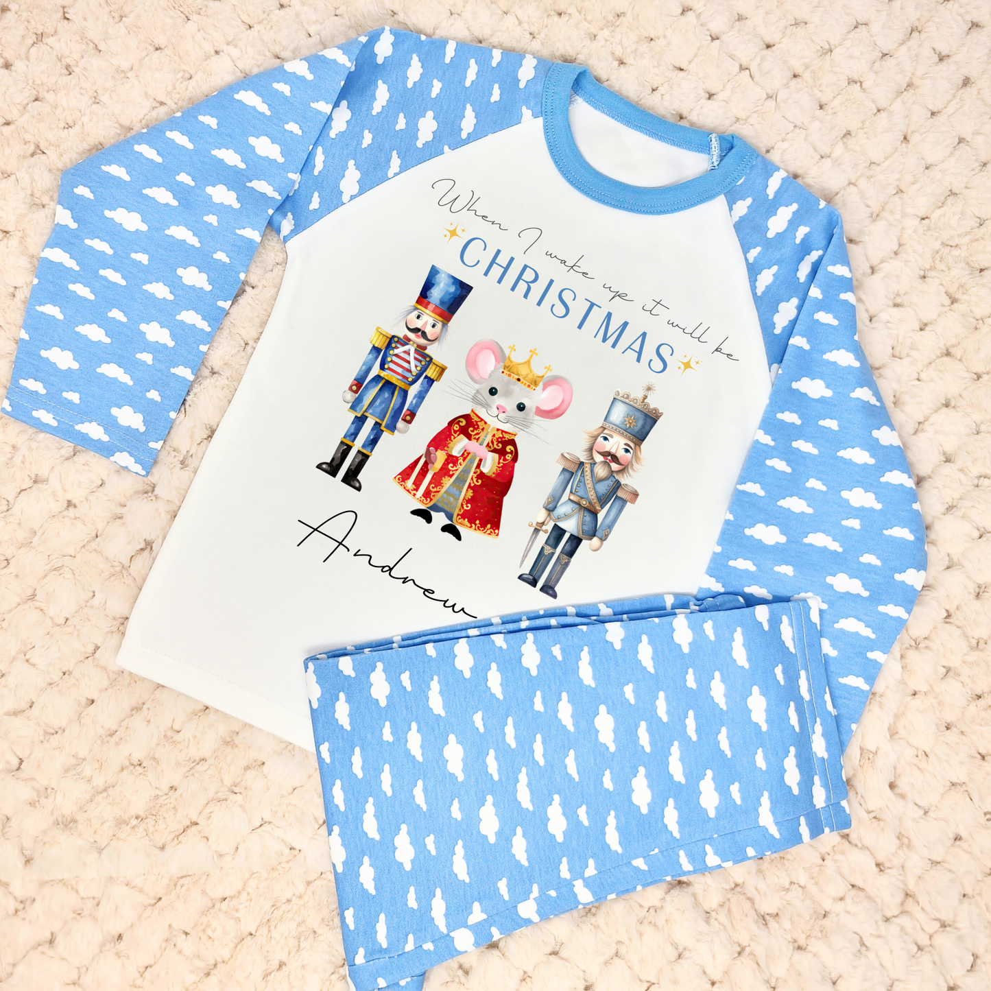 boys Nutcracker Christmas pyjamas with personalisation