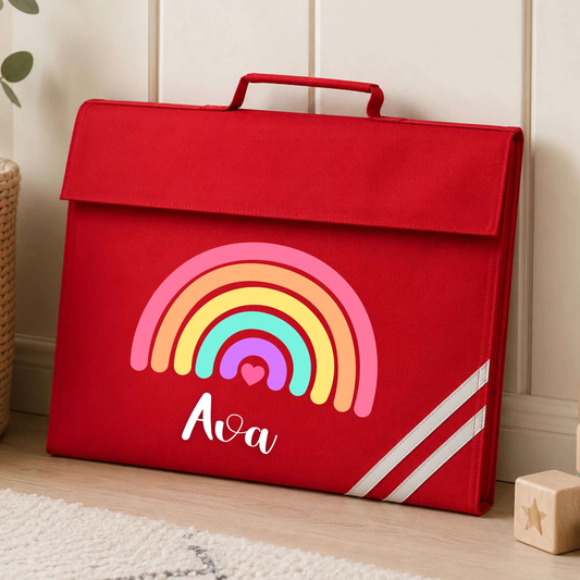 Personalised Back to School Book Bag for Girls | Custom Kids School Rainbow Bag AishaBaileyDesigns