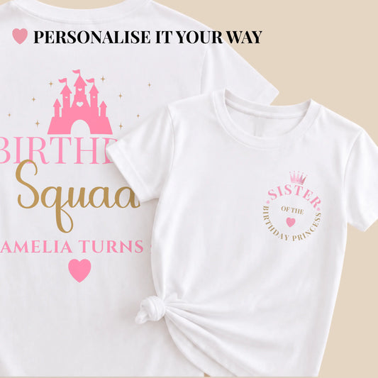 Personalised Birthday Squad Clothing – Matching Birthday Princess Family T-Shirts AishaBaileyDesigns