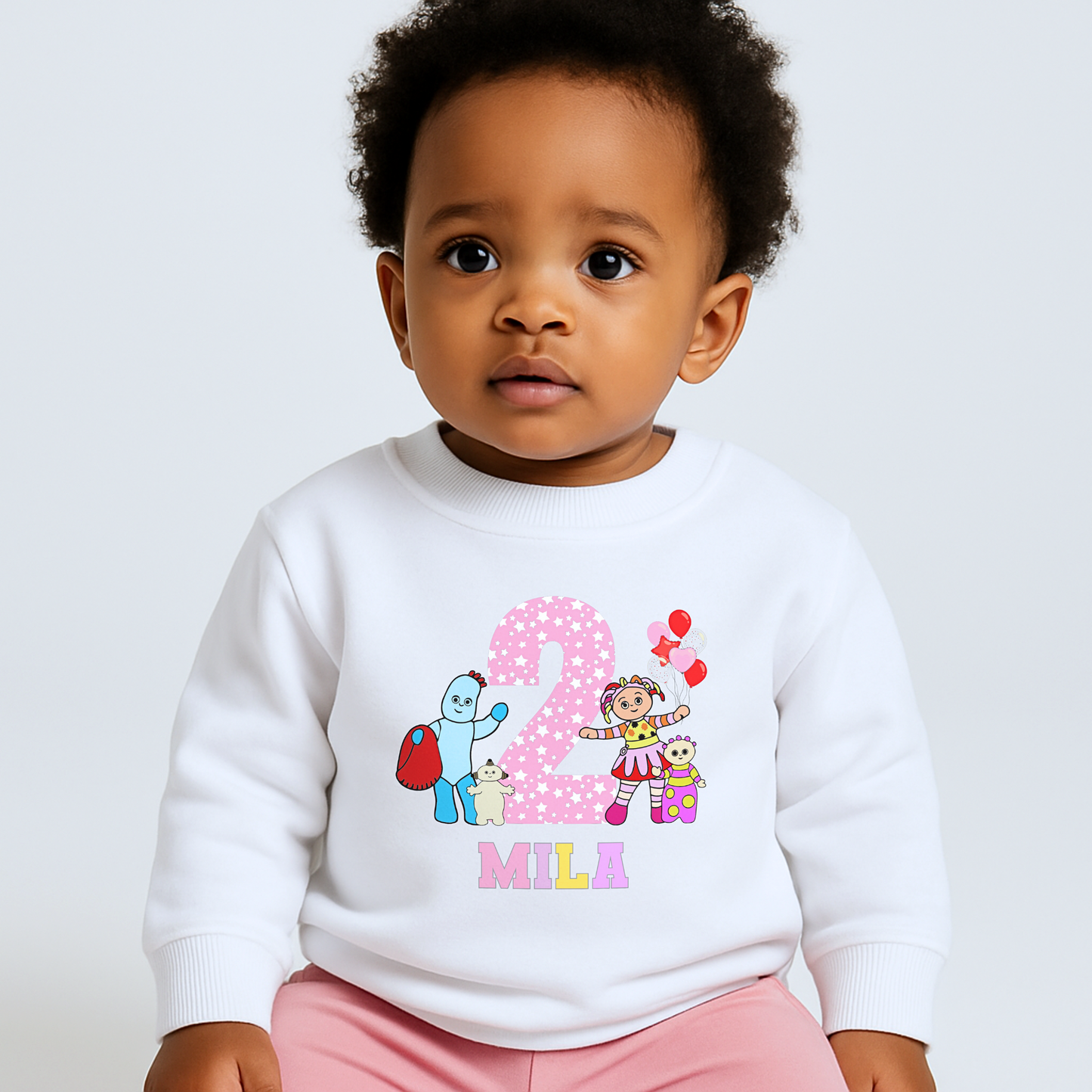 In the night garden birthday sweatshirt, custom name sweatshirt, personalised birthday jumper