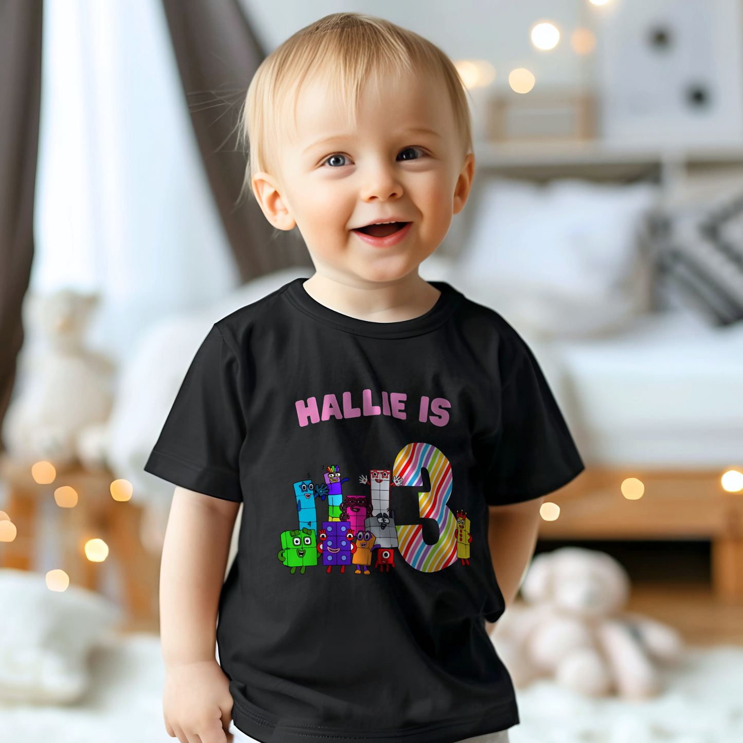Numberblocks birthday t-shirt, custom name tee, custom girls numberblocks, birthday shirt, custom birthday top for kids