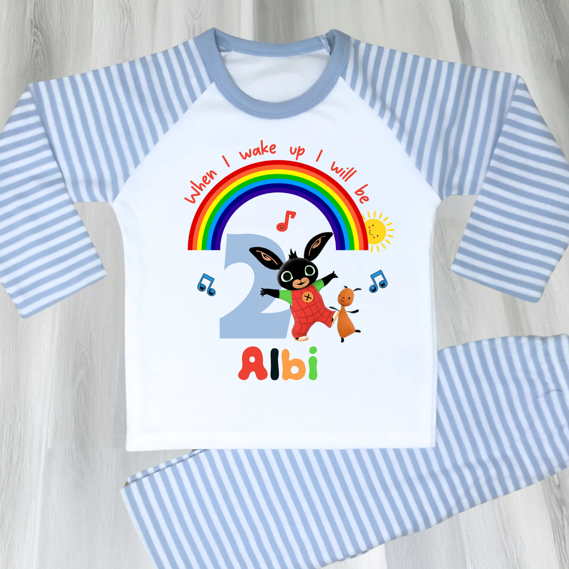 Bing Bunny Birthday Pyjamas - Personalised Bing Bunny for Boys, When i wake up Bing bunny, bing bunny birthday pyjamas, pajamas bing bunny, cbeebies birthday pjs