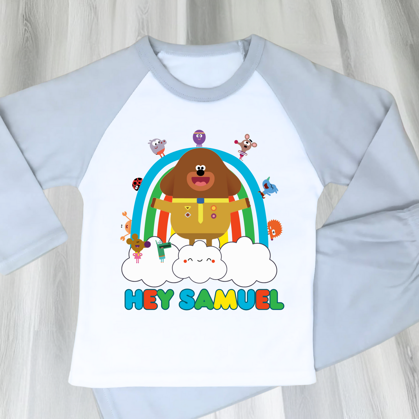 Hey Duggee personalised pyjamas, hey duggee pjs with name, boys hey duggee pajamas, Everyday hey duggee pjs custom
