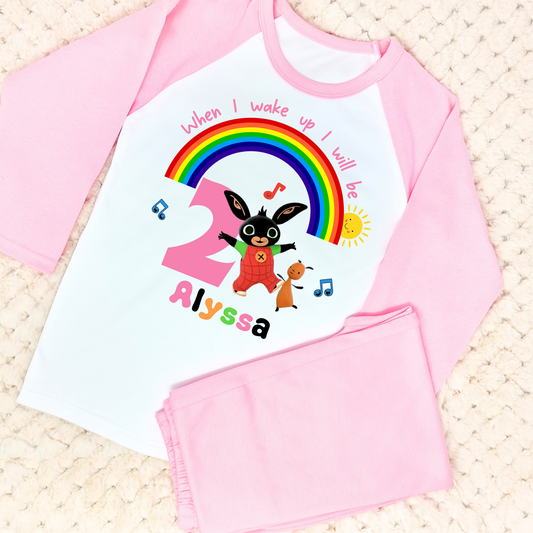 Bing bunny birthday pyjamas, when i wake up bing, Bing bunny with name, girls bing birthday gift