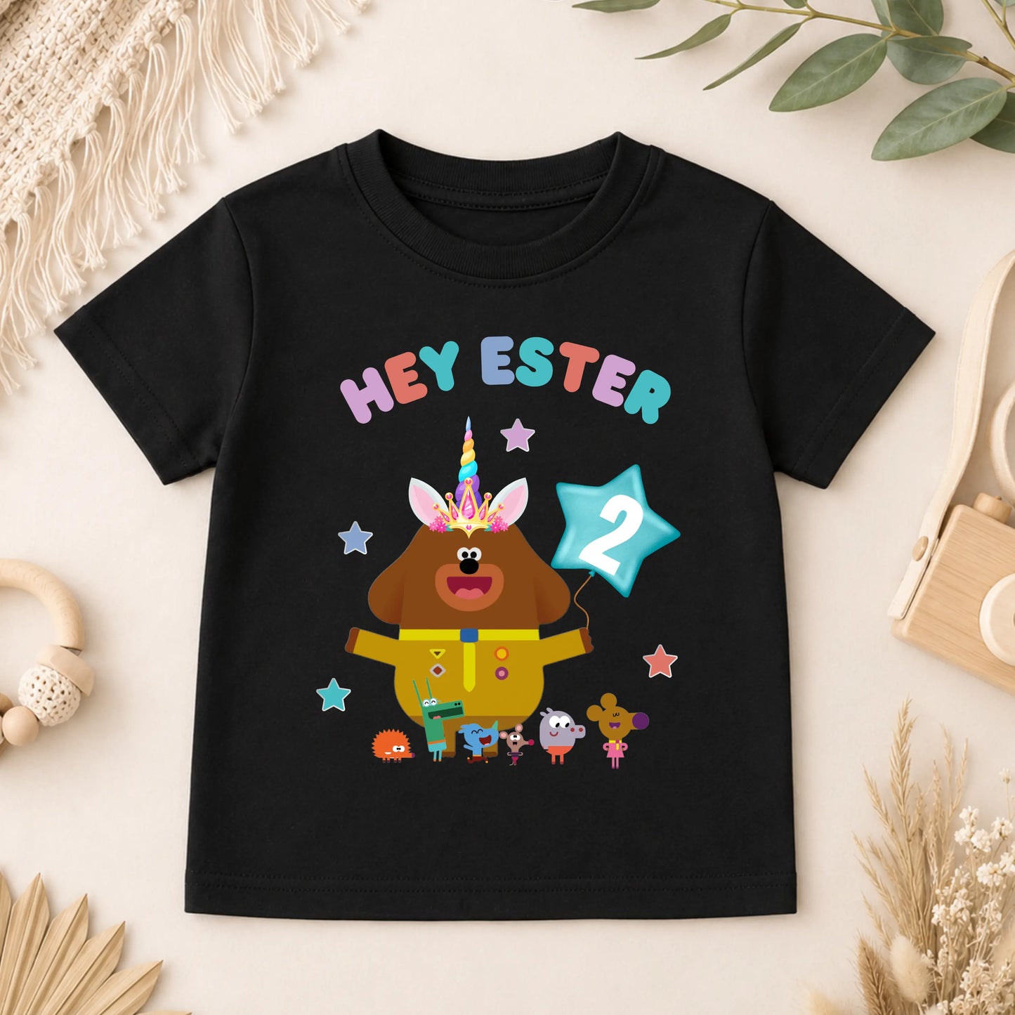 Girls Personalised Hey Duggee Birthday t-Shirt - Duggee Unicorn Design AishaBaileyDesigns