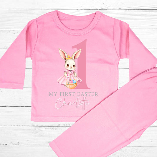 Easter Pyjamas - Baby's First Easter Personalised Pyjamas for Girls, my first easter jammies, baby's first easter clother, personalised 1st easter
