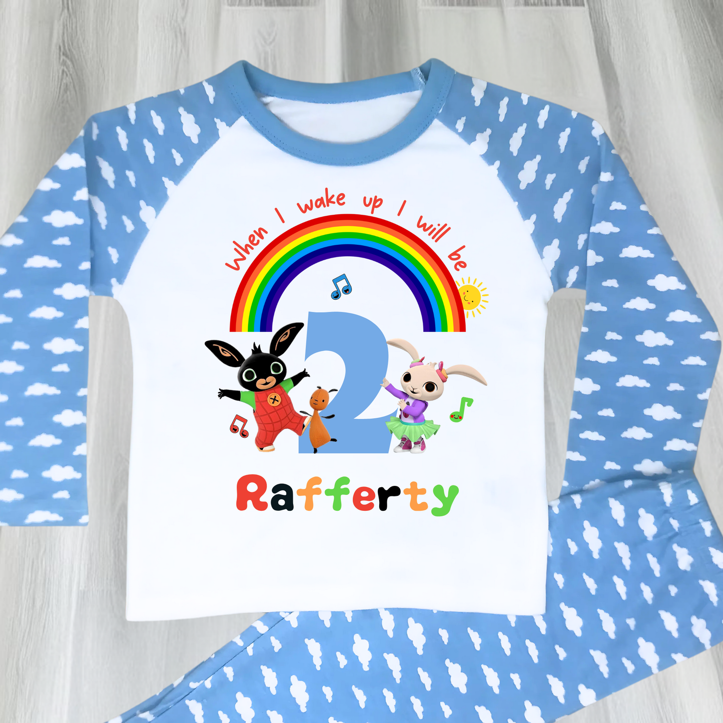 Bing Bunny Birthday Pyjamas - Personalised Bing Bunny for Boys, When i wake up Bing bunny, bing bunny birthday pyjamas, pajamas bing bunny, cbeebies birthday pjs