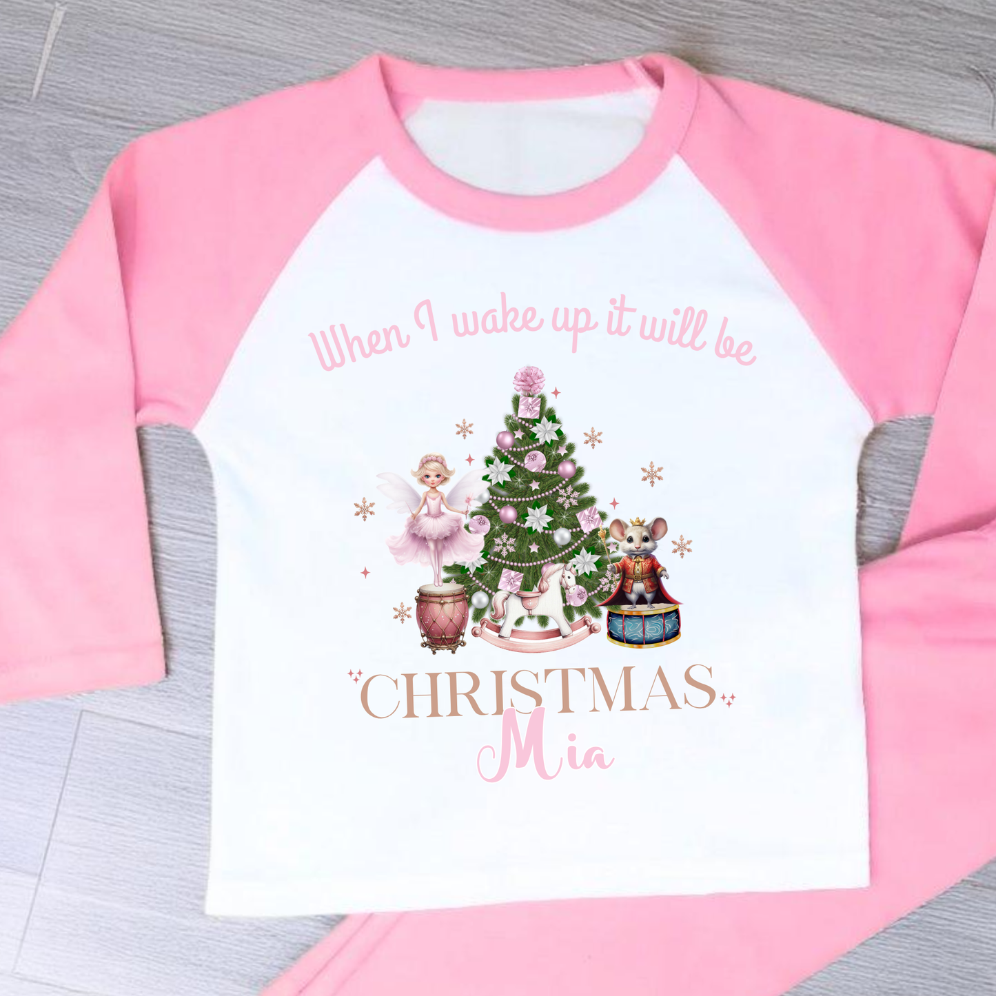Personalised christmas pyjamas, girls custom name christmas pjs. nutcracker pyjamas, kids christmas gift, family matching christmas