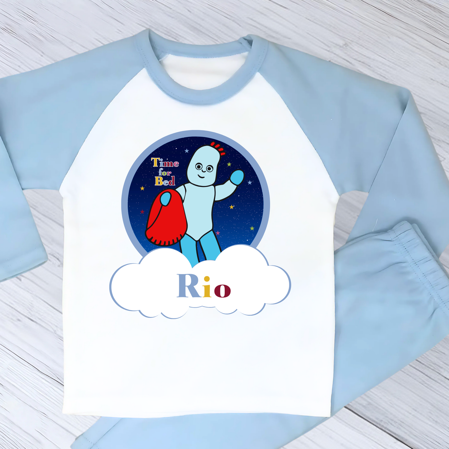 Personalised Iggle piggle pyjamas, boys in the night garden pjs, iggle piggle with name, in the night garden pajamas, boys iggle piggle pjs, iggle piggle birthday gift