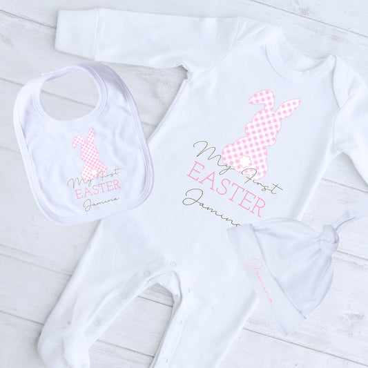Newborn Easter Outfit - Baby's First Personalised Easter Wear, baby girl 1st easter