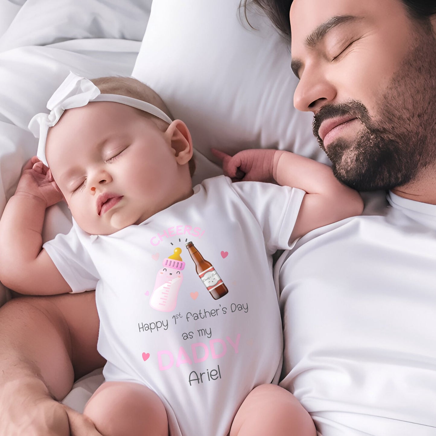 1st Father's Day Sleepsuit, 1st Fathers Day As My Daddy, New Dad Gift, Fathers Day, 1st Fathers Day Babygrow, Sleepsuit Babygrow Bodysuit, Dad