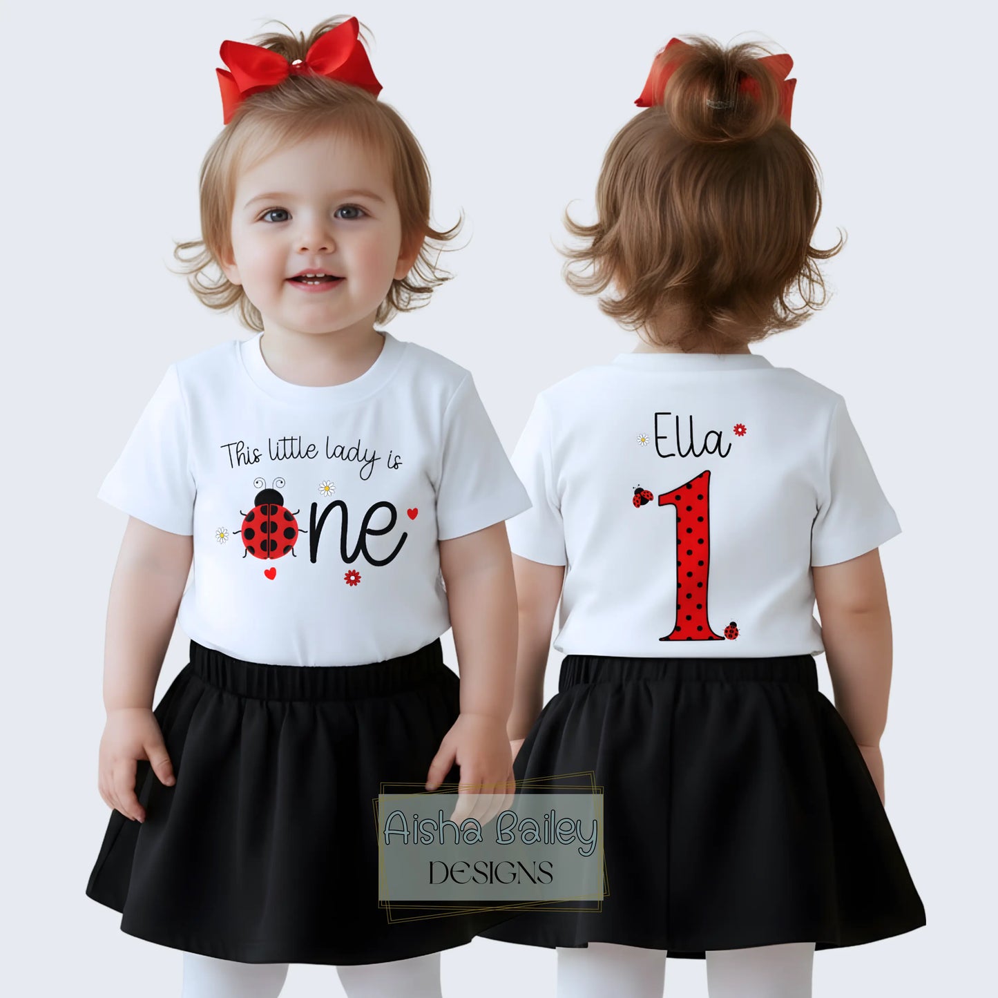 personalised 1st birthday t-shirt, ladybird toddler shirt, 1st birthday shirt, girls birthday tee, toddler birthday
