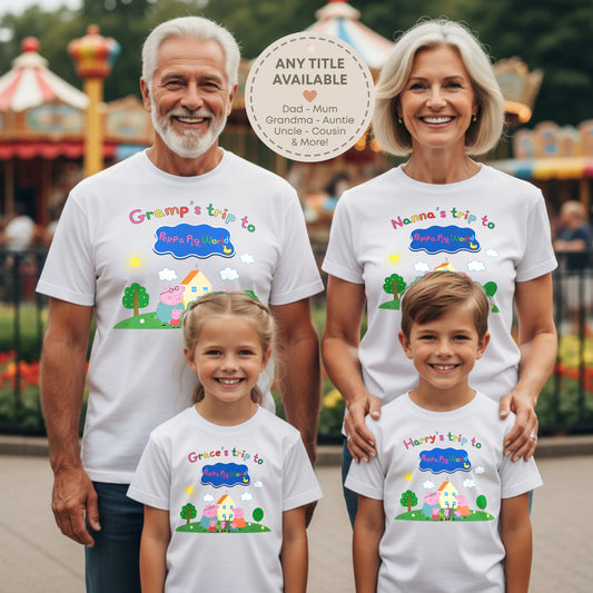 Personalised Peppa Pig World Matching T-Shirts & Baby Bodysuits for Babies, Kids & Adults AishaBaileyDesigns