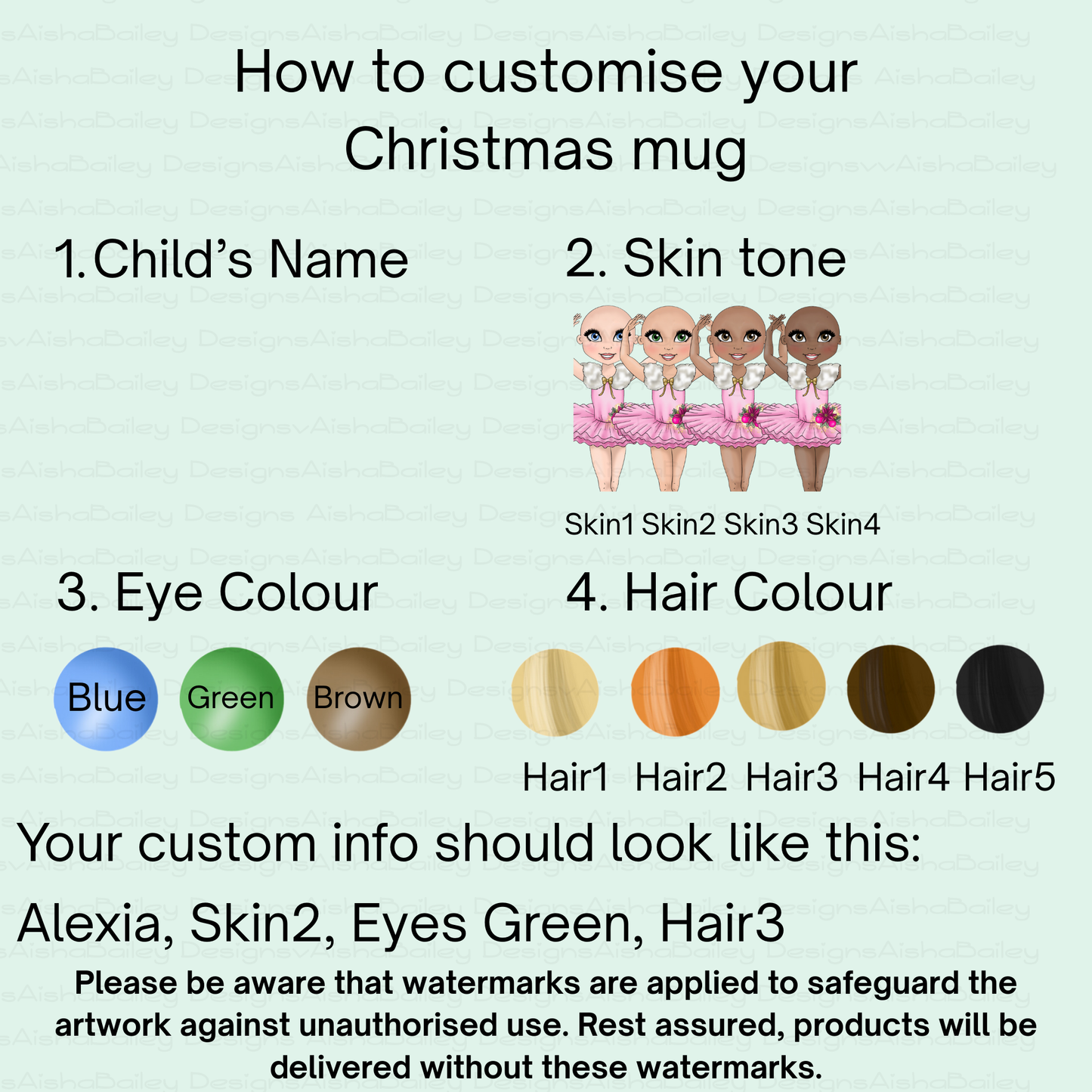 Girls Christmas Mug personalised with ballerina snow globe design and child’s name, stocking filler mug, kids christmas hot chocolate