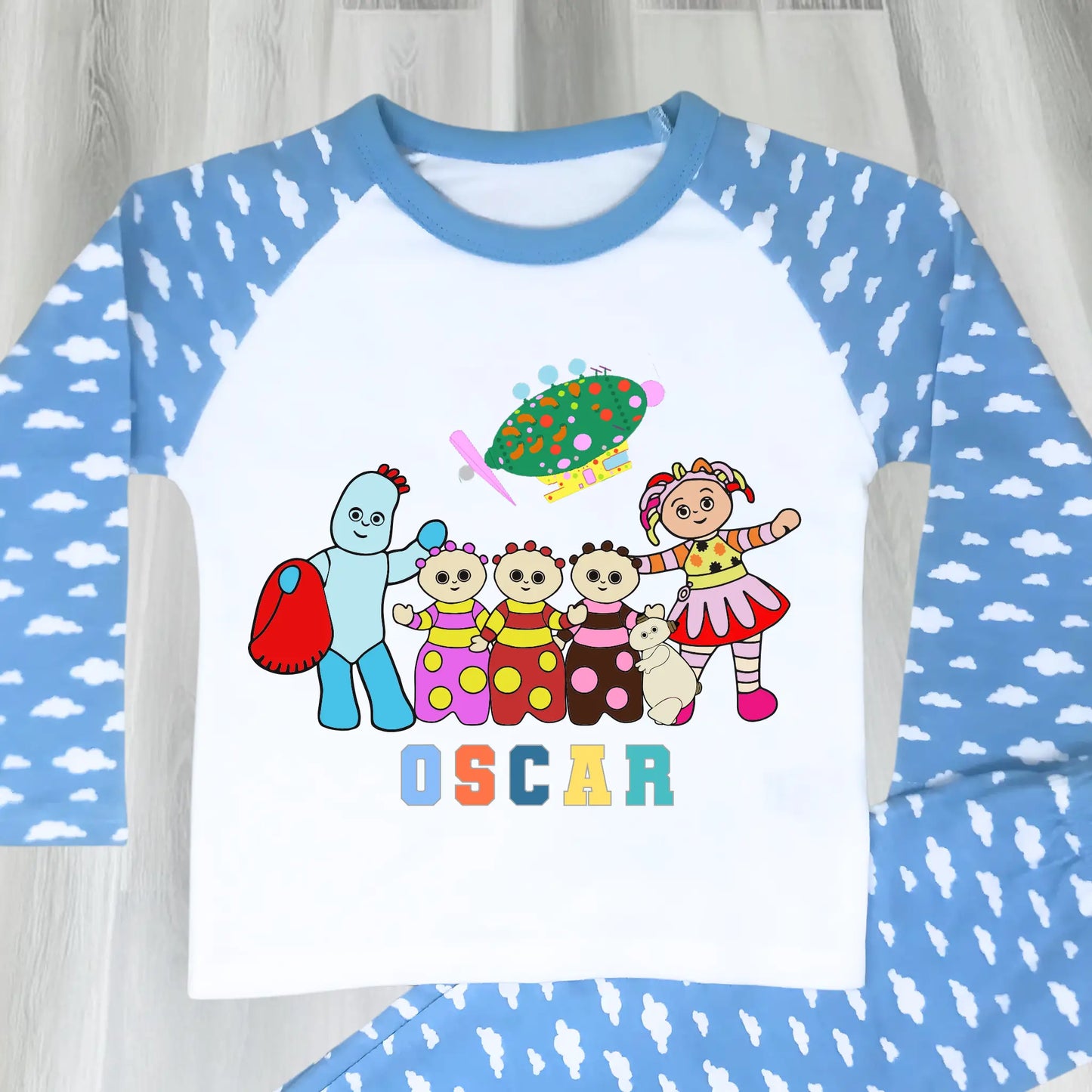 Personalised In the Night Garden pyjamas, when i wake up in the night garden, kids cbeebies pajamas, birthday pjs, iggle piggle pjs, upsy daisy pjs