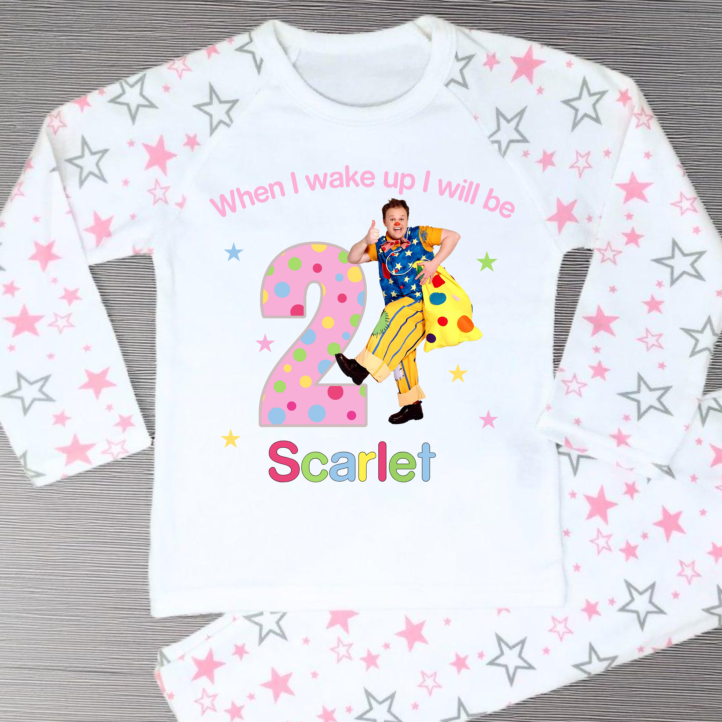 Mr Tumble Birthday Pyjamas for Girls - Personalised Mr Tumble Nightwear, birthday pjs my tumble, mr tumble personalised birrthday pajamas, when i wake up mr tumble