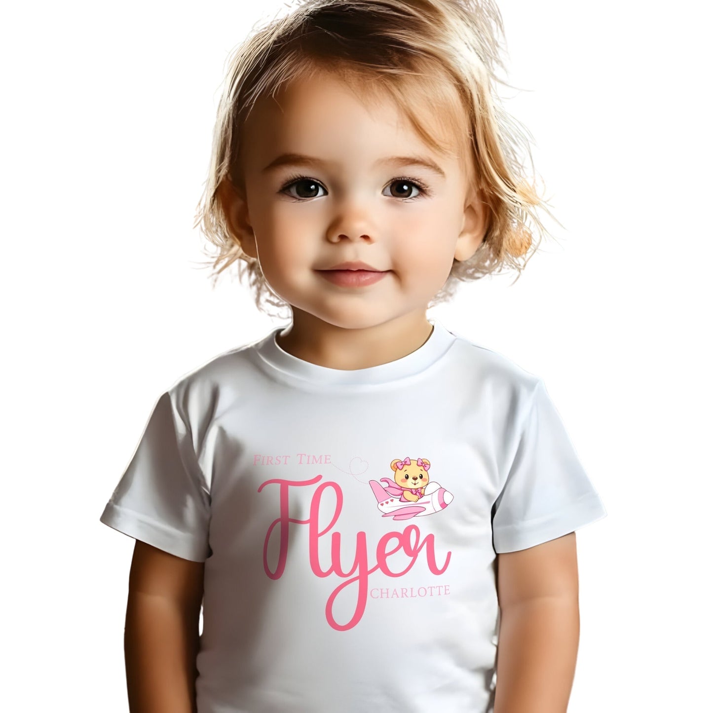 Family Vacation Shirt - Children's Personalised Teddy First Flyer Tee, kids first holiday top, first flyer tee, baby 1st flyer