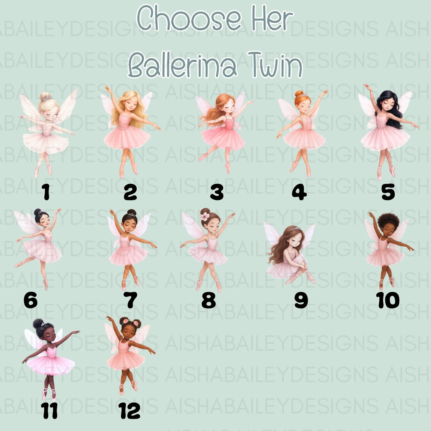 personalised Ballerina birthday t-shirt with custom name and age. The cute birthday gift for girls