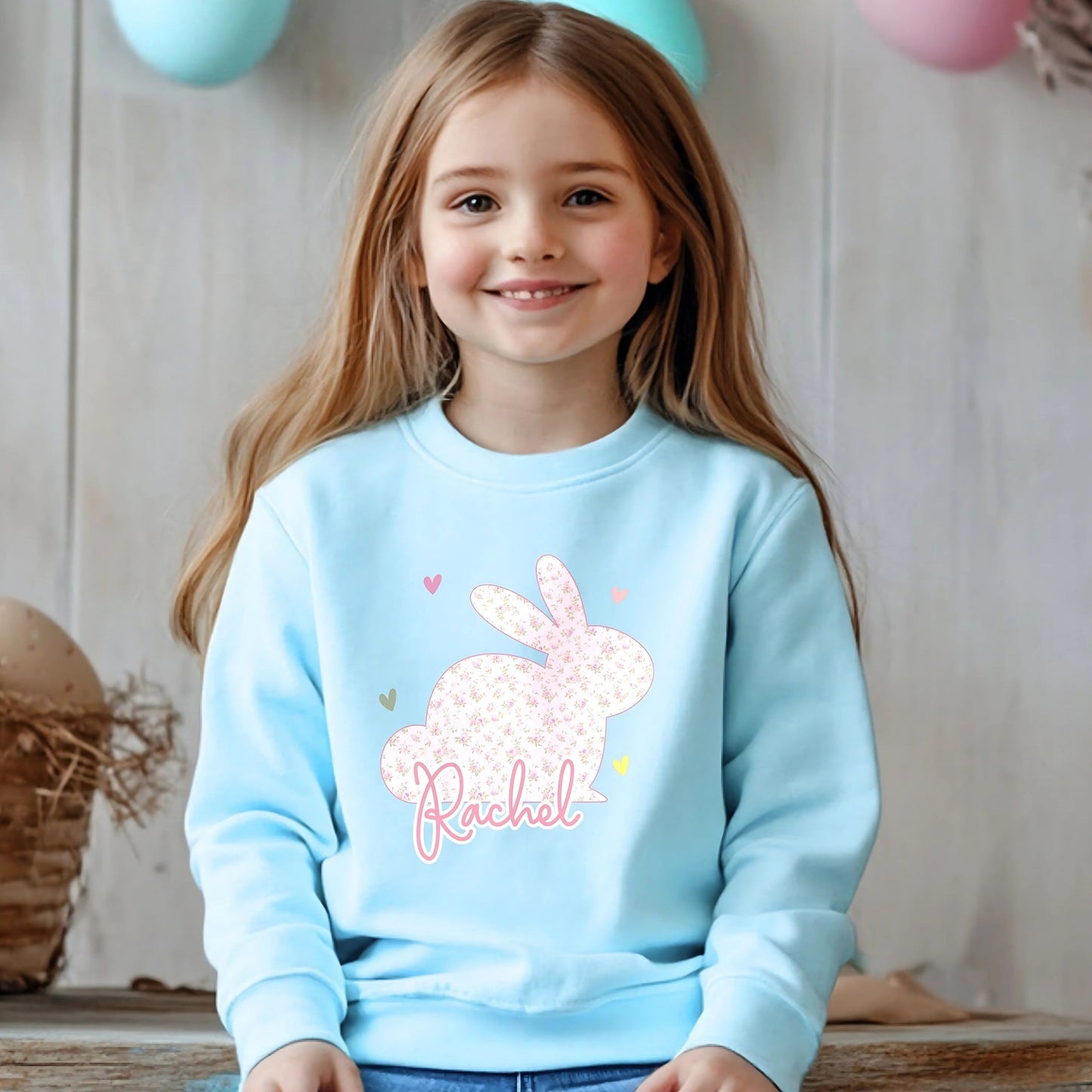 Easter Sweatshirt - Personalised Children's Easter Outfit, matching siblings easter, kids easter top, personalised easter jumper, family matching easter