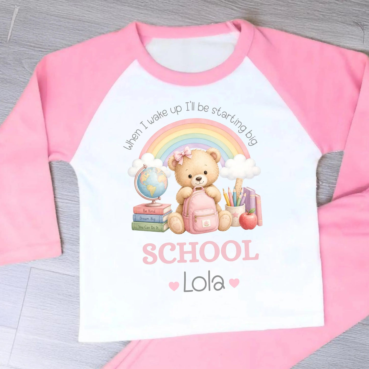Personalised Starting School Pyjamas | Girls Nursery, Reception & School PJs AishaBaileyDesigns