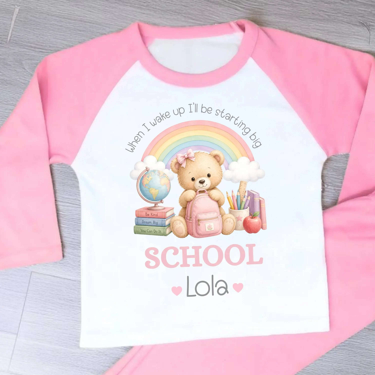 Personalised Starting School Pyjamas | Girls Nursery, Reception & School PJs AishaBaileyDesigns
