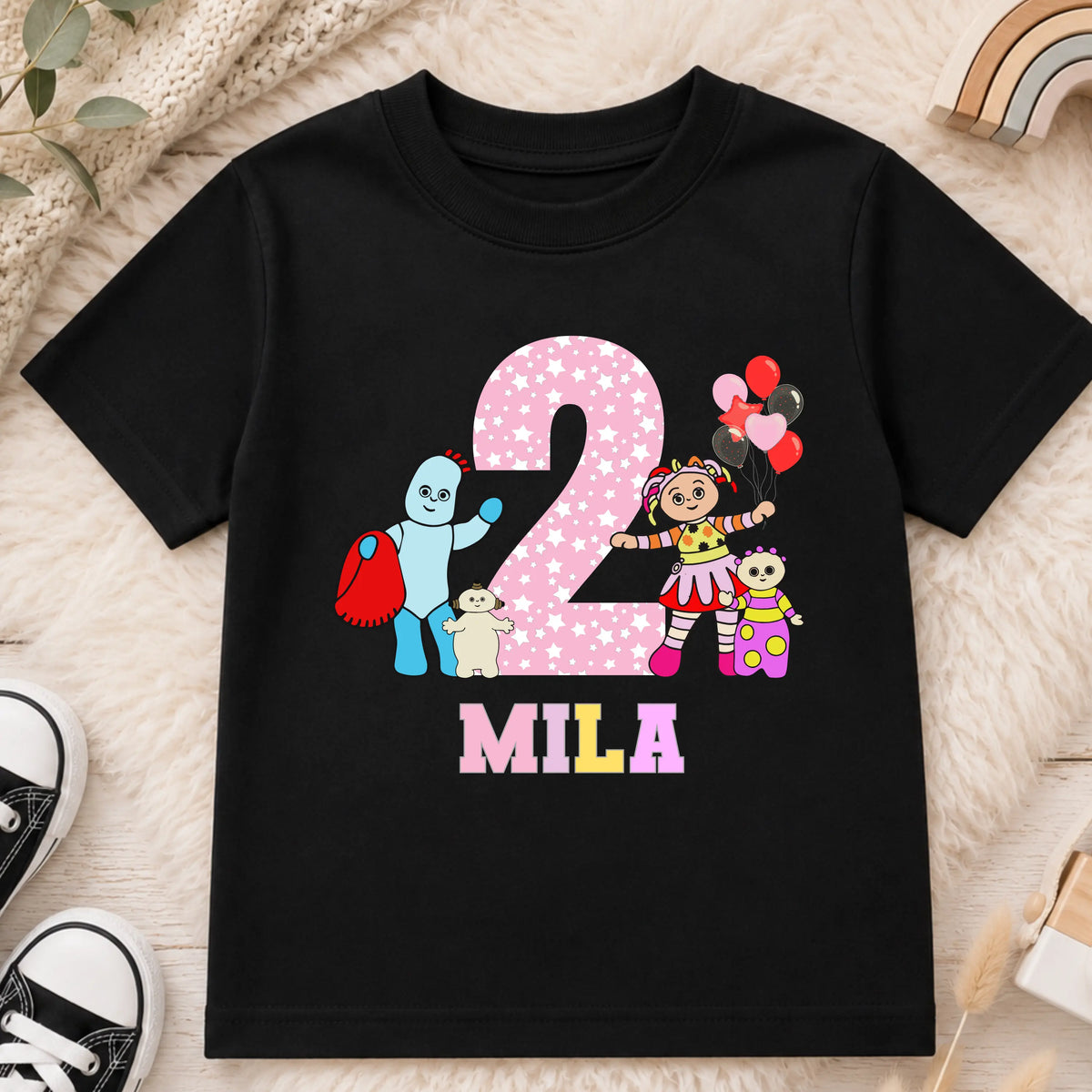 Girls Personalised In the Night Garden Birthday T-shirt – Custom Name & Age AishaBaileyDesigns