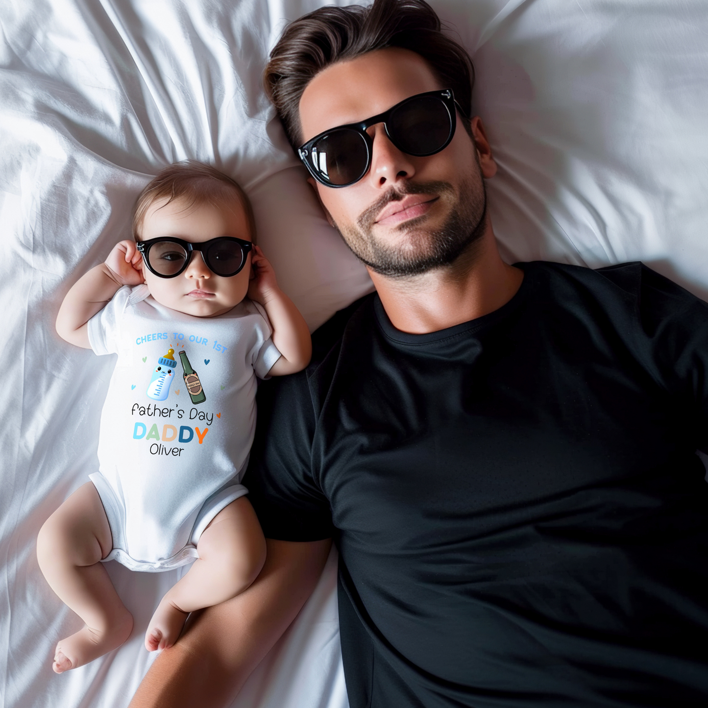 Father's Day outfit, 1st Father's Day, 1st Fathers day sleepsuit, boys fathers day outfit, personalised fathers day gift from baby
