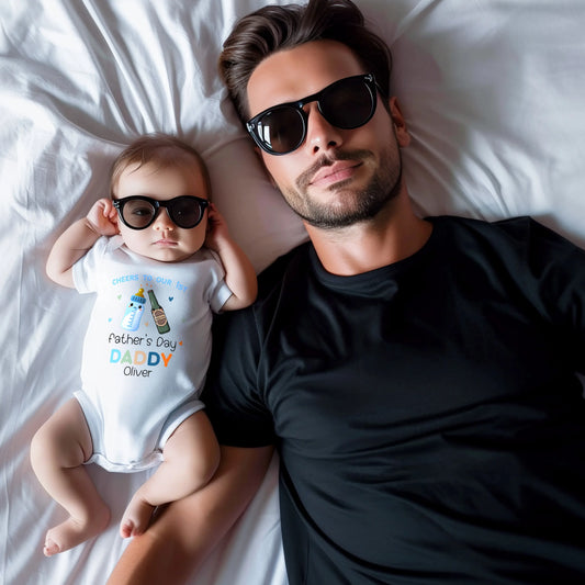 Father's Day outfit, 1st Father's Day, 1st Fathers day sleepsuit, boys fathers day outfit, personalised fathers day gift from baby