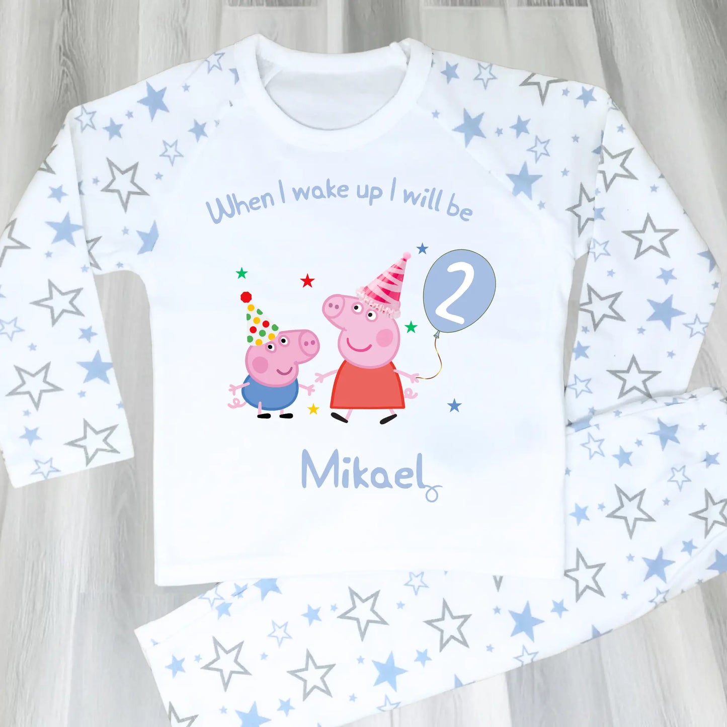 Peppa Pig birthday pyjamas, Peppa Pig Personalised Pyjamas, When I wake Up I'll Be Pj's, Boys Peppa Pig Pjs, Peppa Pig Birthday Gift, Name Pyjamas, Happy Birthday Pjs