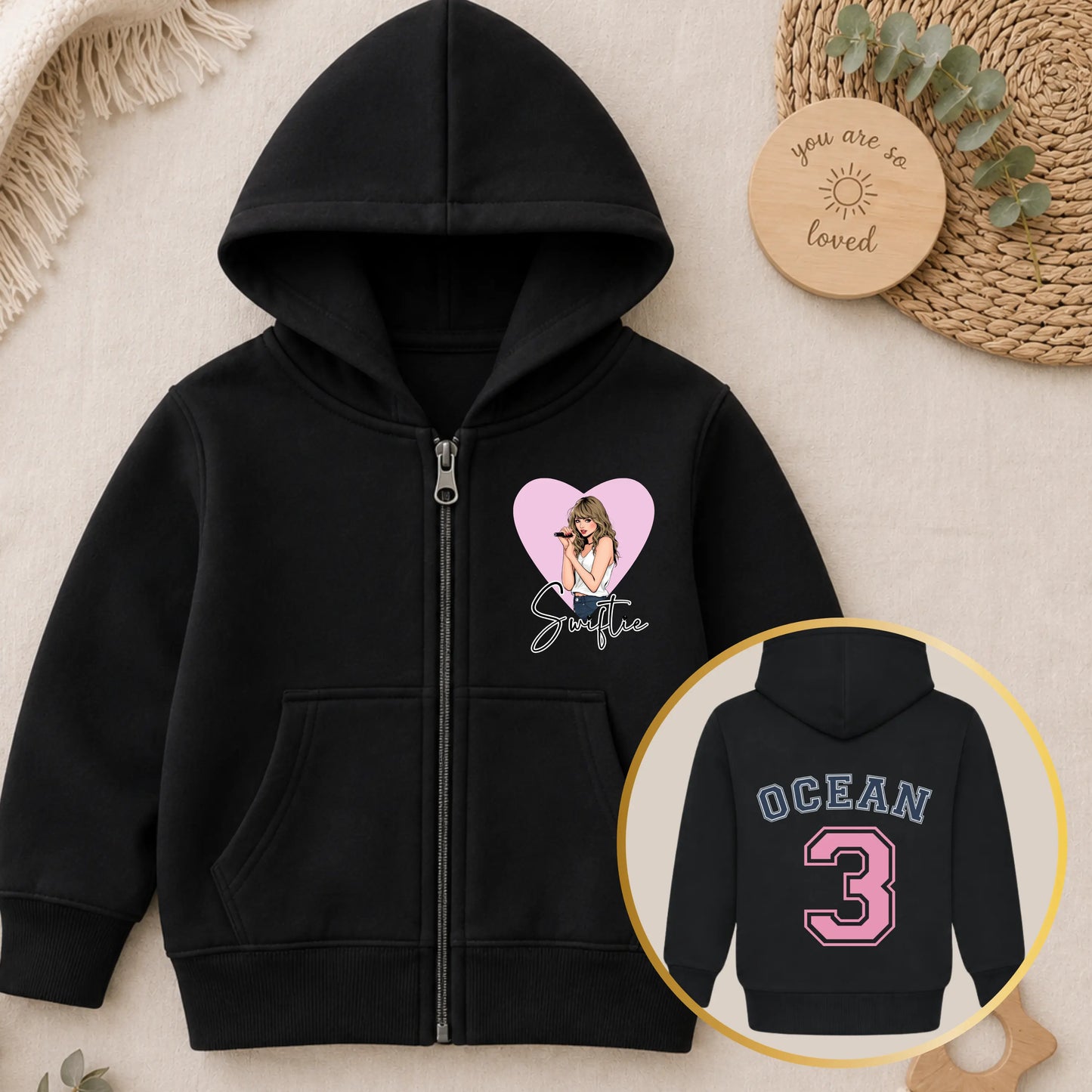 Girls Personalised Taylor Swift Hoodie - Little Swifie Edition AishaBaileyDesigns