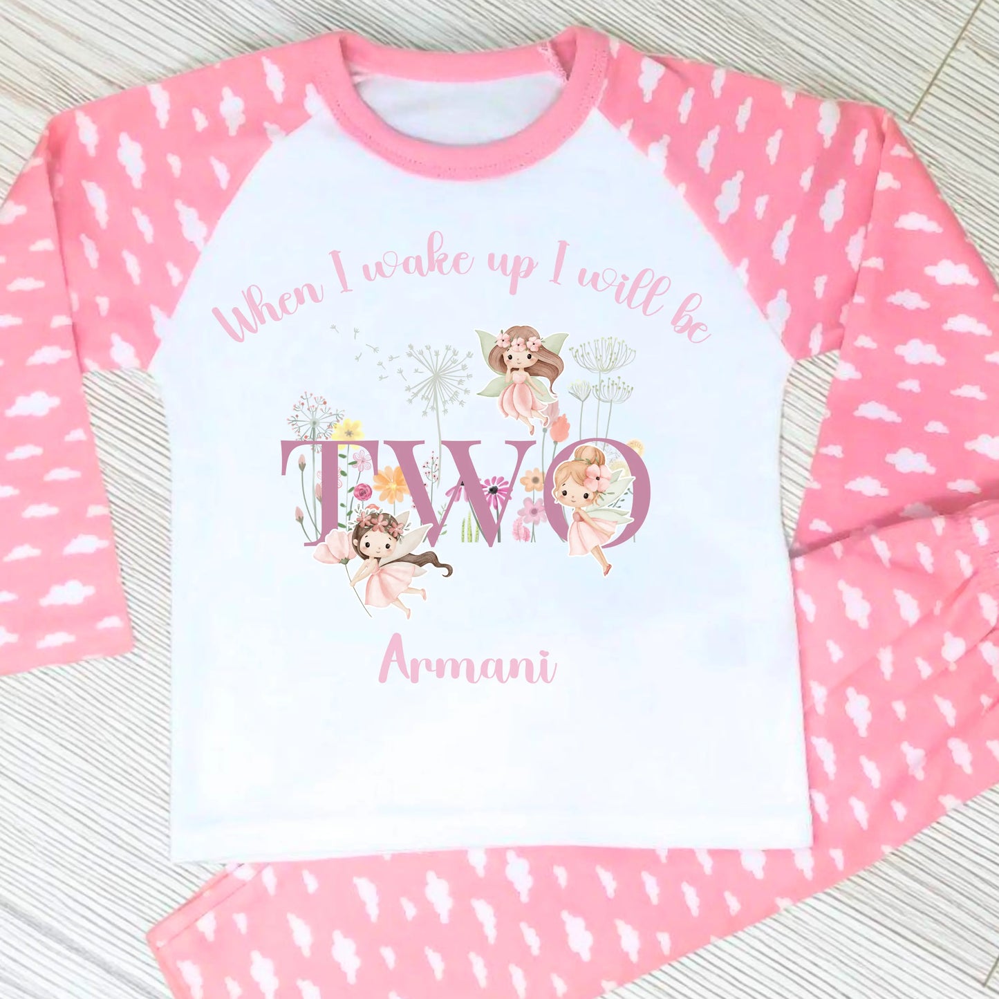 Personalised Fairy Garden Birthday Pyjamas for Girls – When I Wake Up Birthday PJs AishaBaileyDesigns