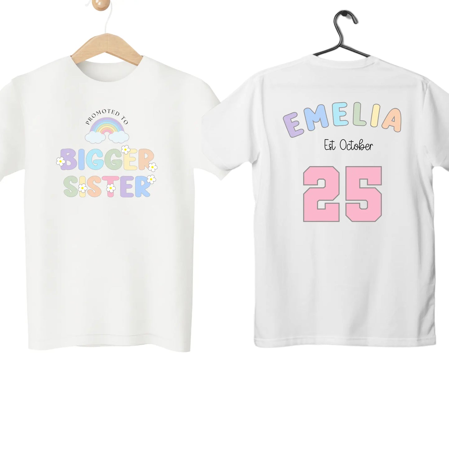 Baby Announcement T-Shirt - Promoted to Big Bigger Sister Gift