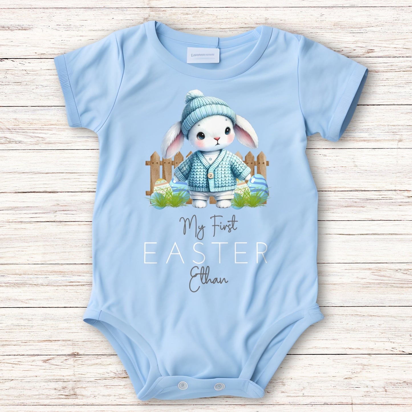 Newborn Easter Outfit - Baby's First Personalised Easter Wear, Easter babygrow, baby's first easter, Baby's 1st easter