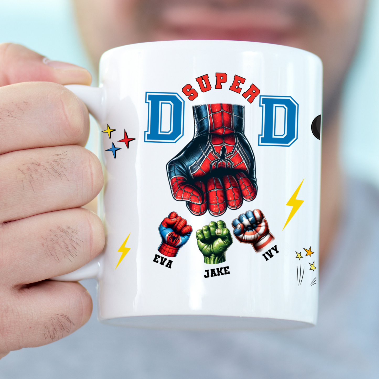 Superhero dad mug, father's day gift, superhero dad cup, super dad gift, dad personalised gifts
