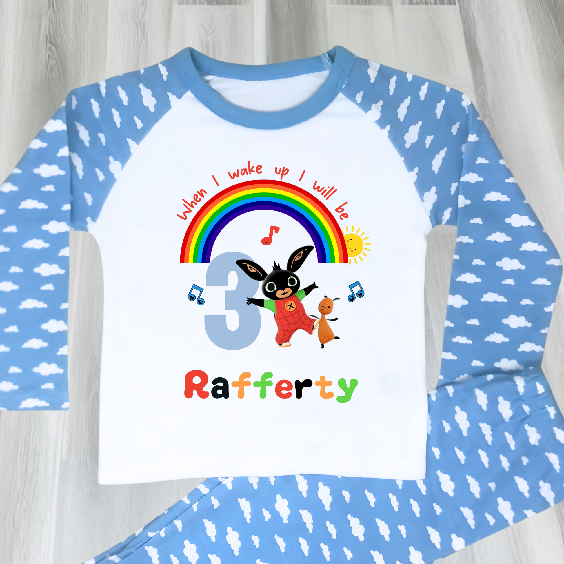 Bing Bunny Birthday Pyjamas - Personalised Bing Bunny for Boys, When i wake up Bing bunny, bing bunny birthday pyjamas, pajamas bing bunny, cbeebies birthday pjs