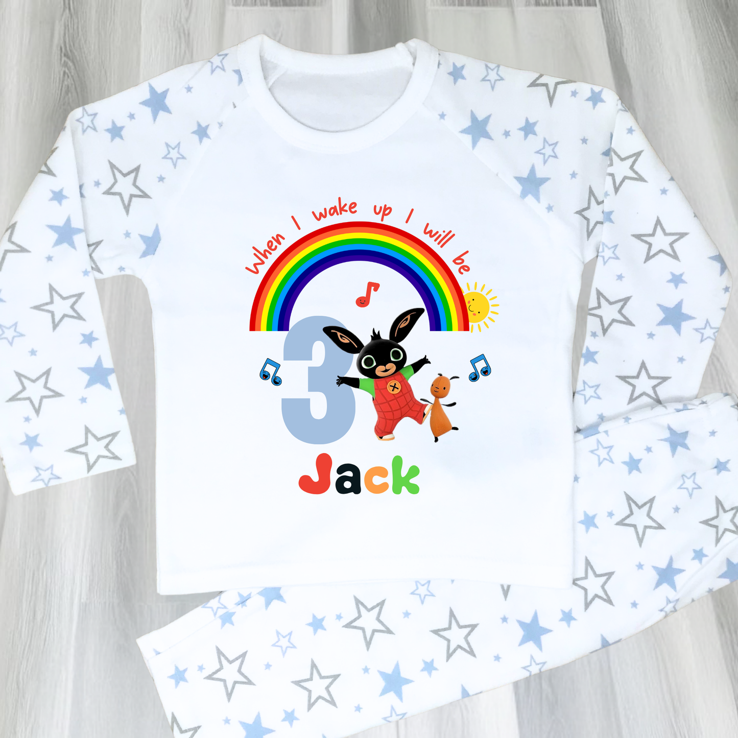 Bing Bunny Birthday Pyjamas - Personalised Bing Bunny for Boys, When i wake up Bing bunny, bing bunny birthday pyjamas, pajamas bing bunny, cbeebies birthday pjs