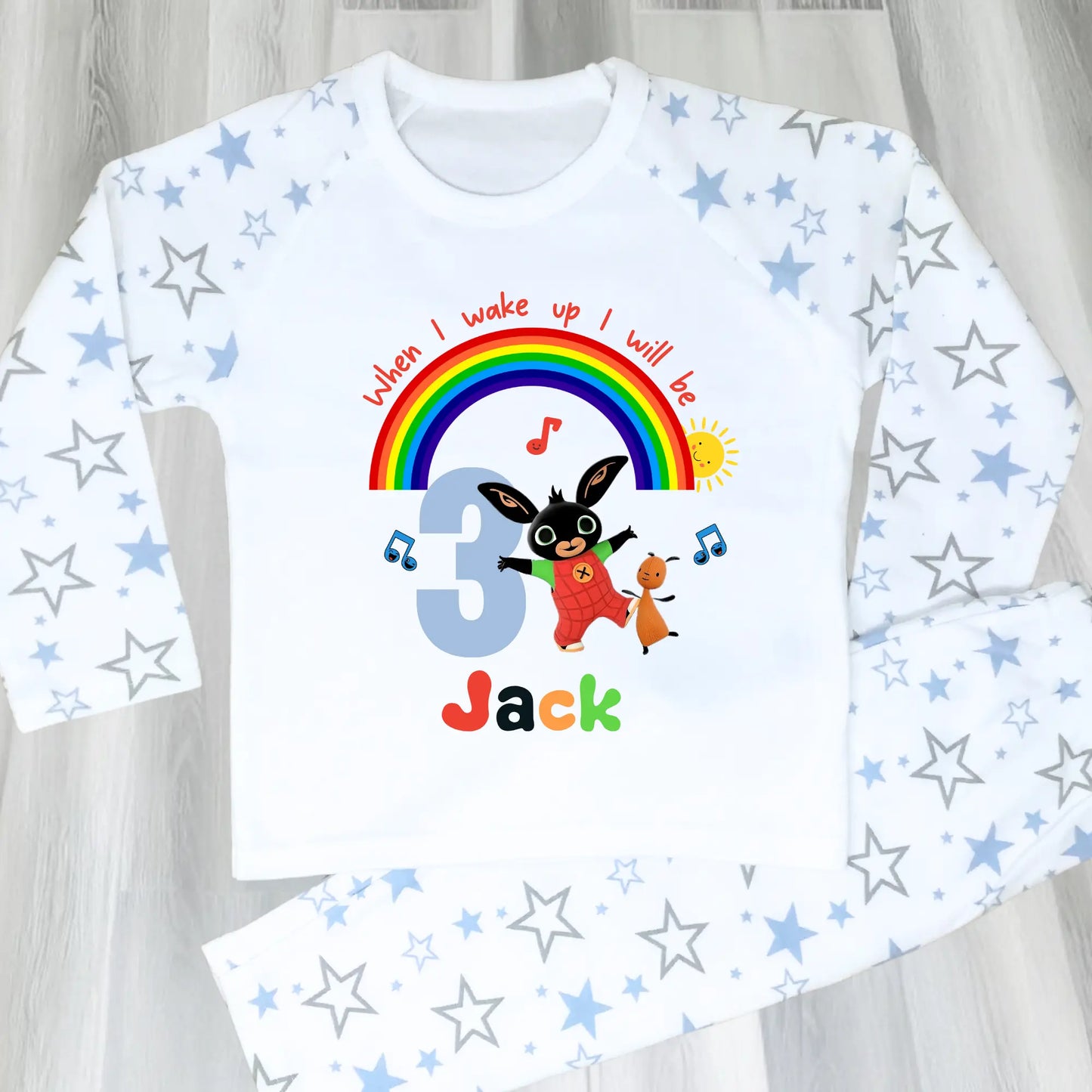 Bing Bunny Birthday Pyjamas - Personalised Bing Bunny for Boys, When i wake up Bing bunny, bing bunny birthday pyjamas, pajamas bing bunny, cbeebies birthday pjs