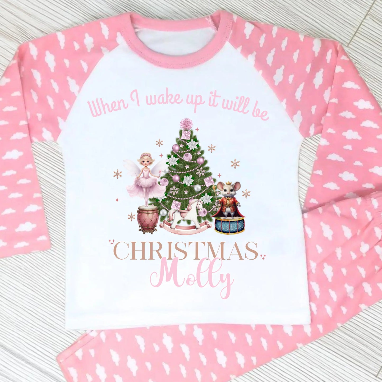 Personalised christmas pyjamas, girls custom name christmas pjs. nutcracker pyjamas, kids christmas gift, family matching christmas