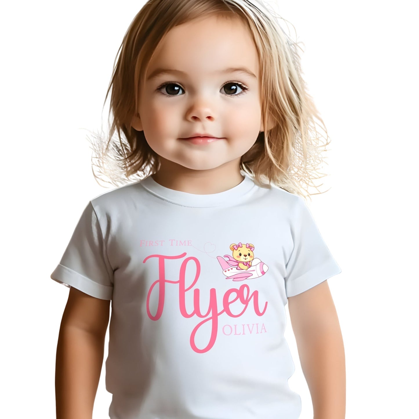 Family Vacation Shirt - Children's Personalised Teddy First Flyer Tee, kids first holiday top, first flyer tee, baby 1st flyer