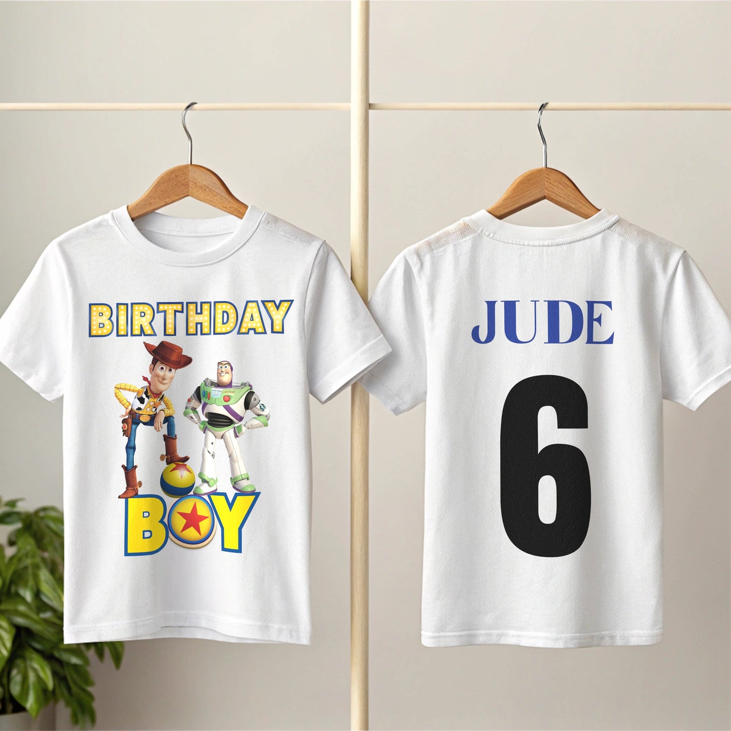 Toy Story birthday t-shirt, Buzz and Woody with name, buzz and woody tee, toy story birthday top