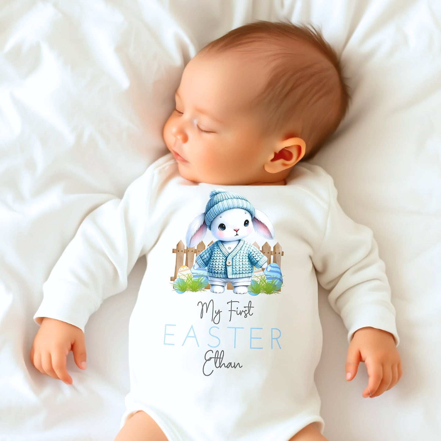 Newborn Easter Outfit - Baby's First Personalised Easter Wear, Easter babygrow, baby's first easter, Baby's 1st easter