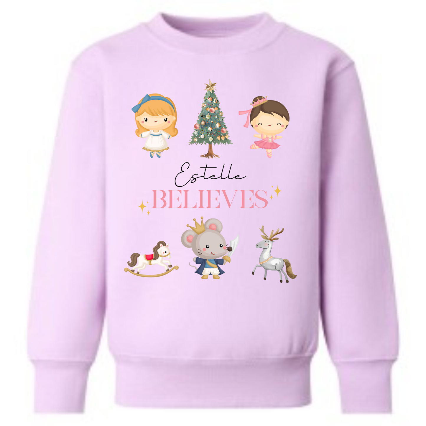Custom Christmas Sweatshirt for Girls, Pink Nutcracker Christmas Top