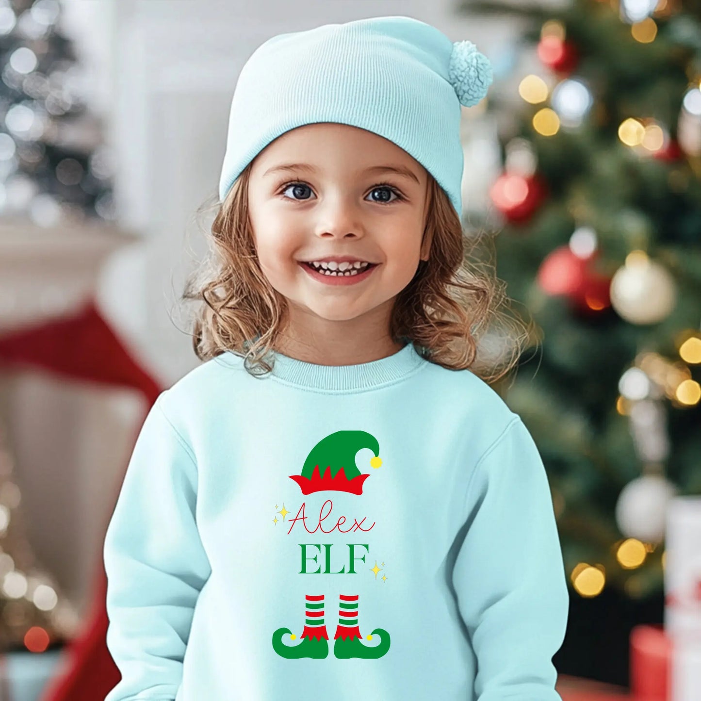 Personalised christmas sweatshirt: boys Elf sweatshirt, personalized Elf sweatshirt, holiday attire for kids, custom Christmas sweatshirt, festive kids clothing.