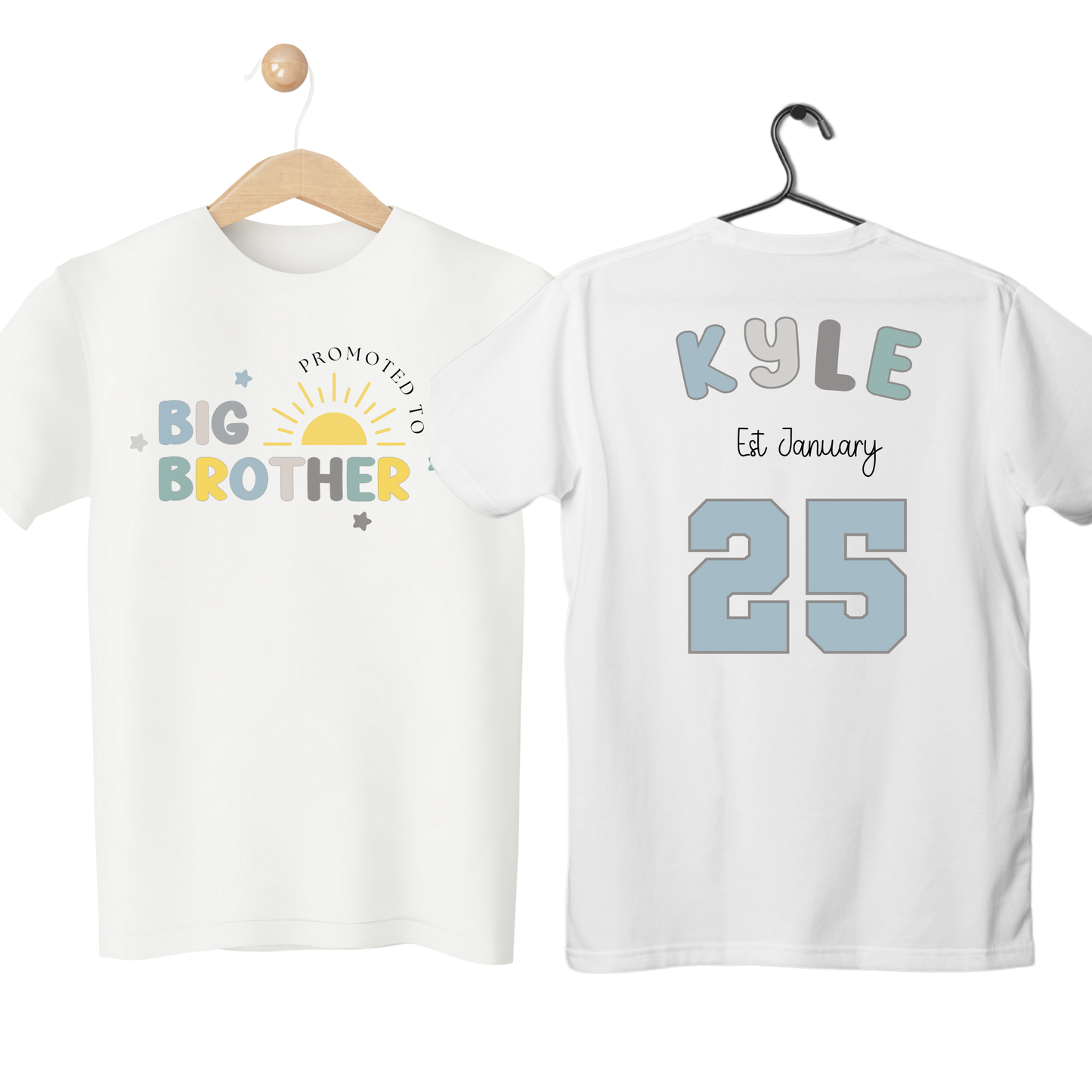 Baby Announcement Personalised T-Shirt: Promoted to Big Brother