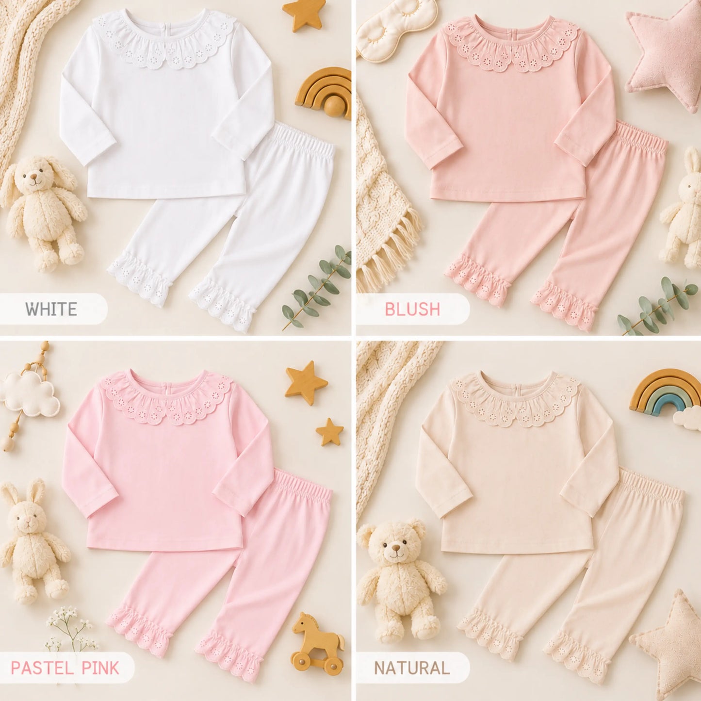 Girls Personalised Birthday Pyjamas – Strawberry Fairy Frill Pyjama Set AishaBaileyDesigns