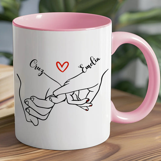 Valentine's Day Mug - Personalised Pinky Promise Couples Mug Gift