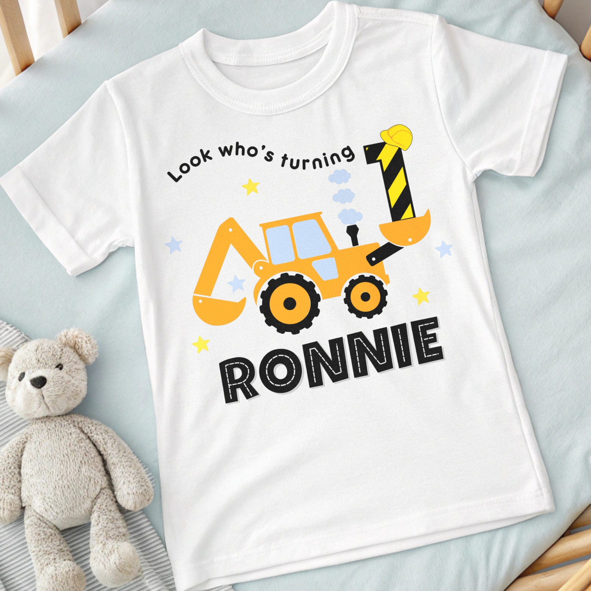 Digger birthday t-shirt, 1st birthday, birthday boy tee, birthday digger top, toddler birthday tee